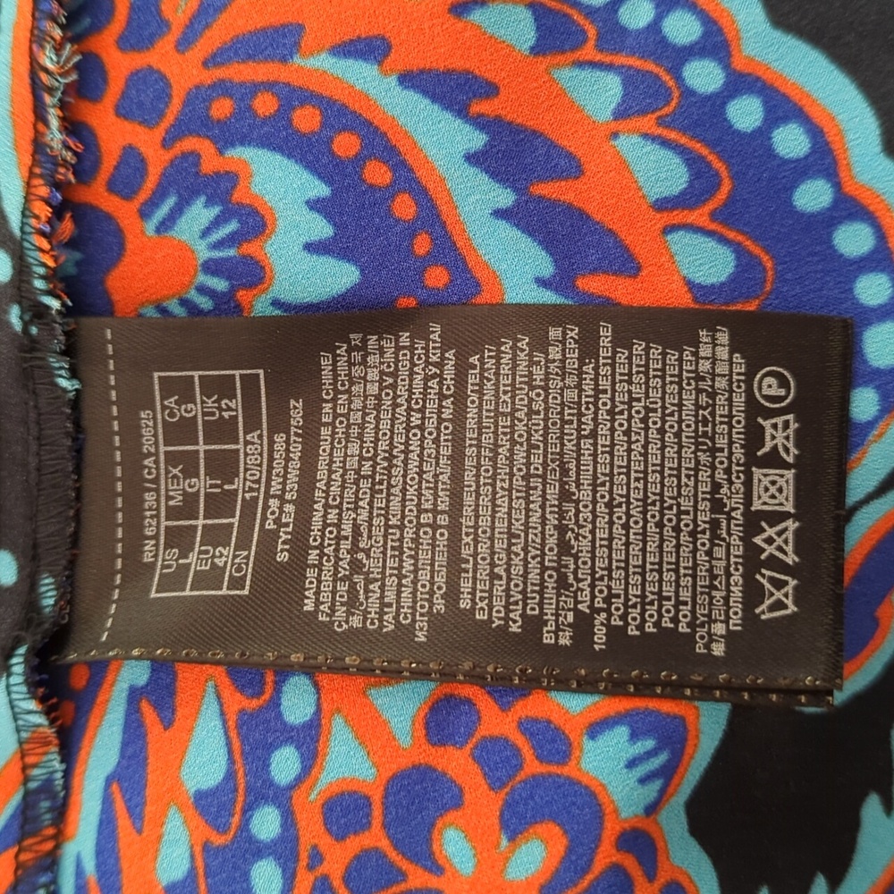 Marciano Marrakesh Paisley Print Black Blue Mini Dress Size Large - Picture 11 of 11